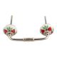 Red Flower Crackle Ceramic Bridge Handle